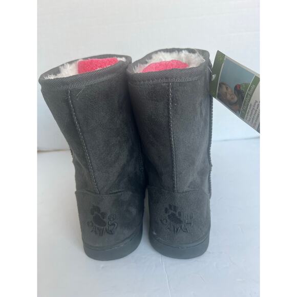 NWT DAWGS Dark Gray 9 Inch Faux Shearling Microfiber Vegan Winter Boots Sz 11 - Picture 8 of 11